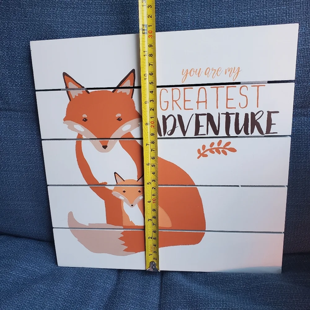 You Are My Greatest Adventure Fox And Baby White Wood Wall Decor Nursery… - Picture 5 of 6